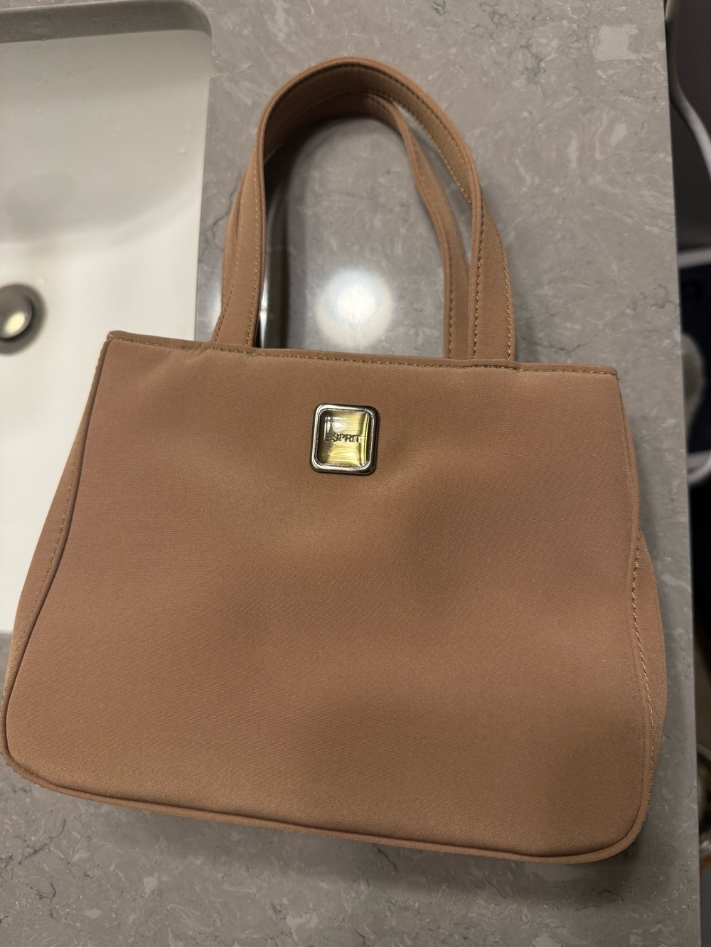 Esprit 90’s Nylon Women's Tan Mini Tote Bag